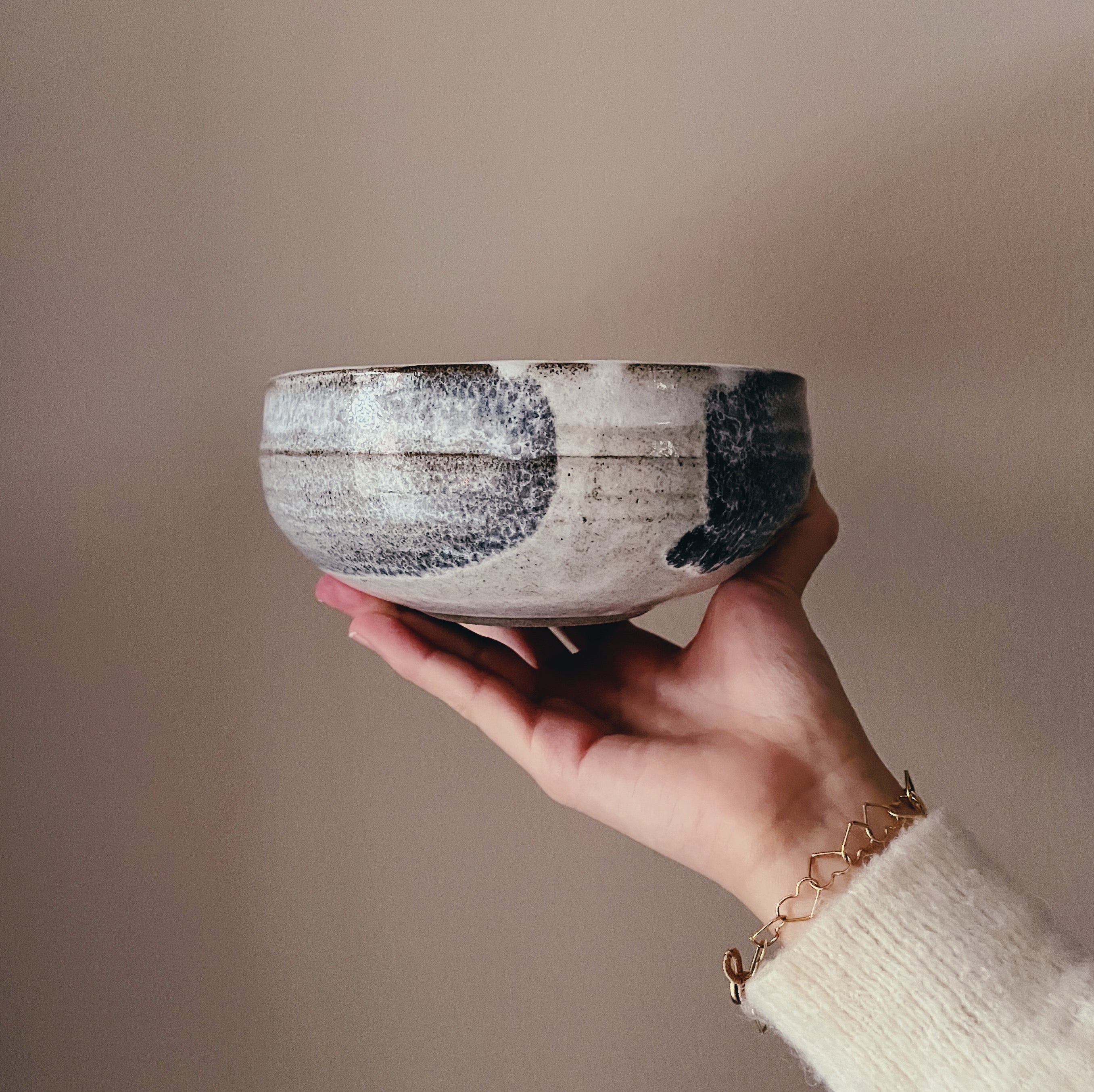 Åse - Morgenmadsskål (Ø14 cm) - Blå/Hvid