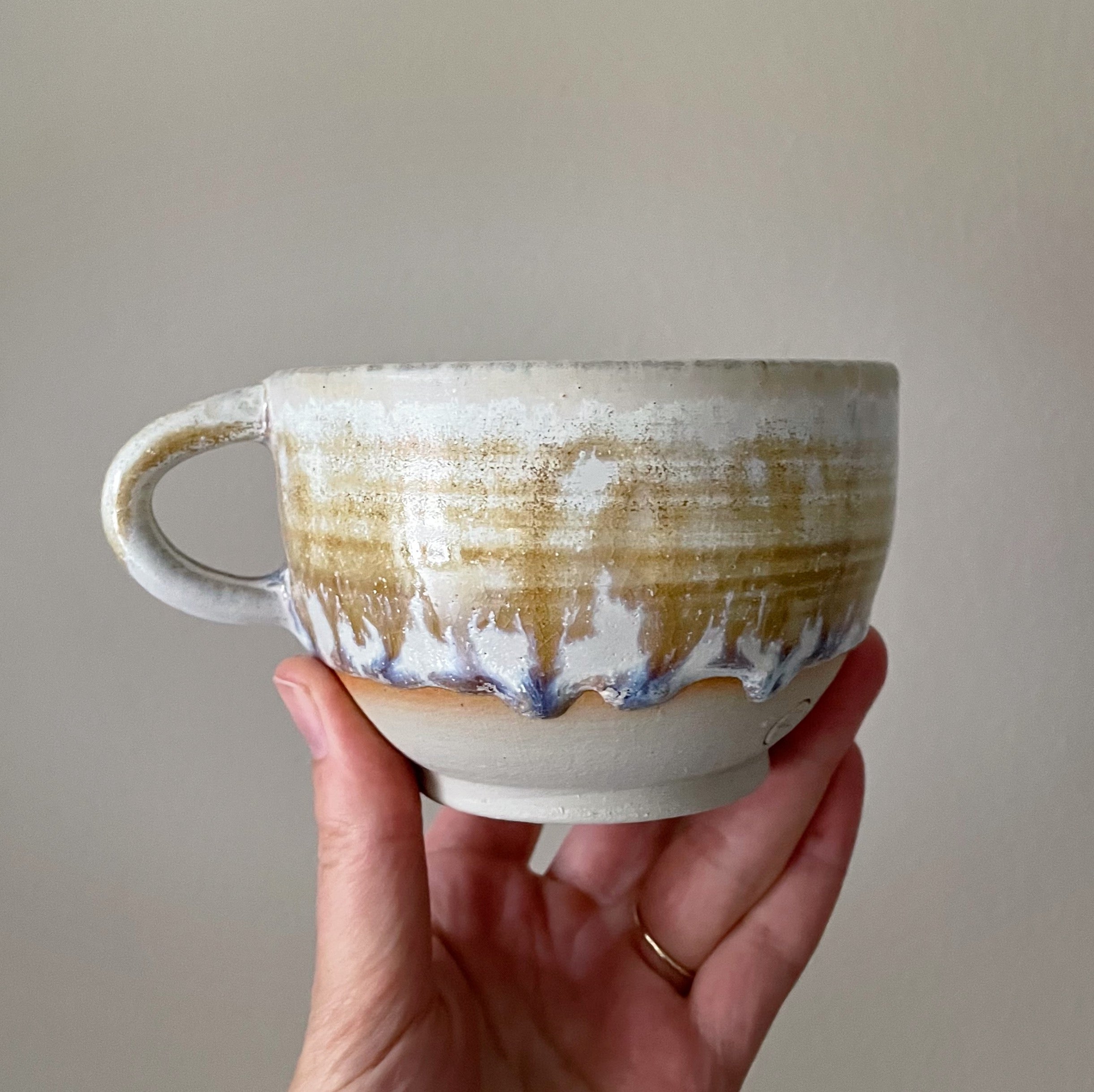 Kop med hank - Brun/Beige