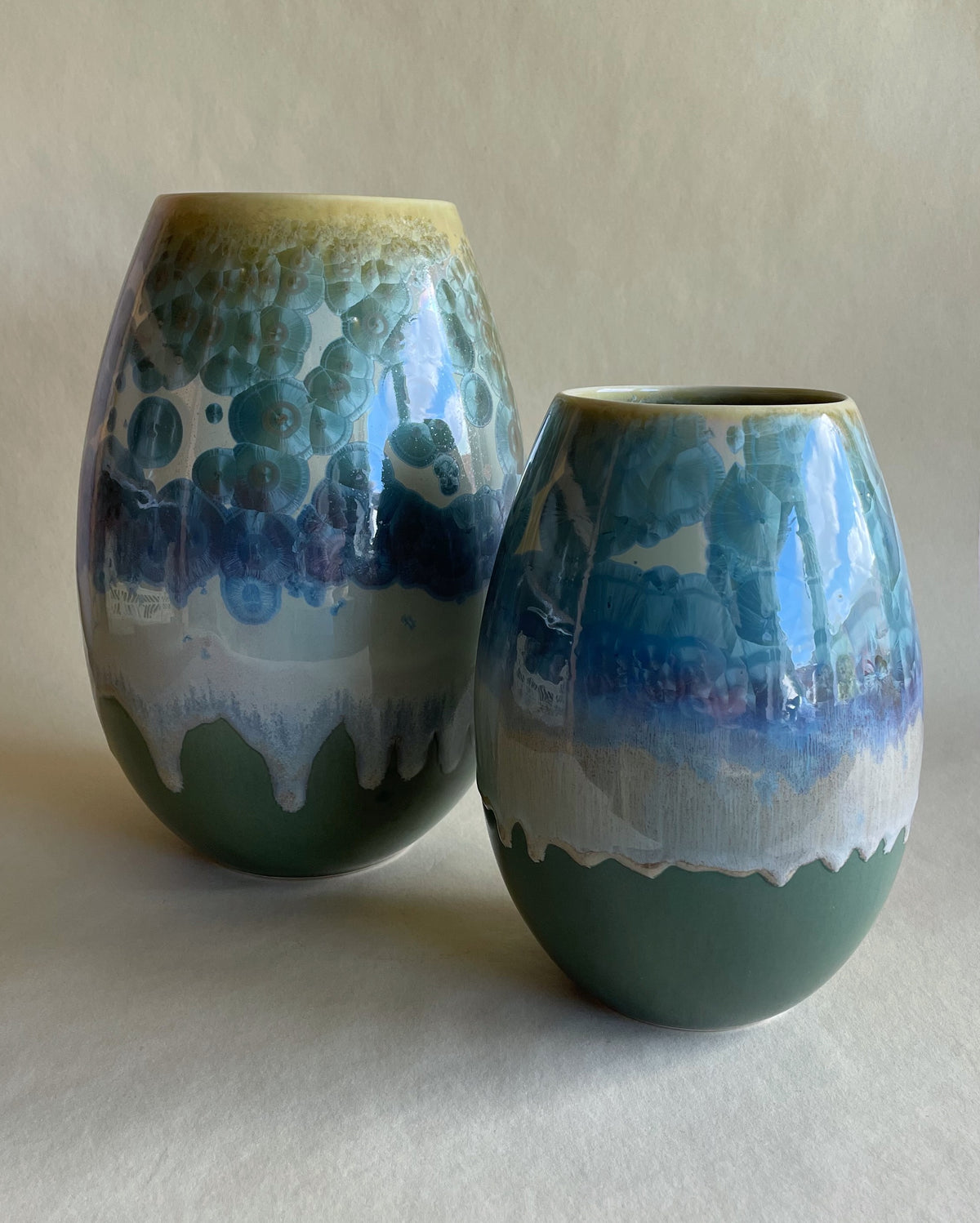 Crystal vase - Forest green - Flere størrelser