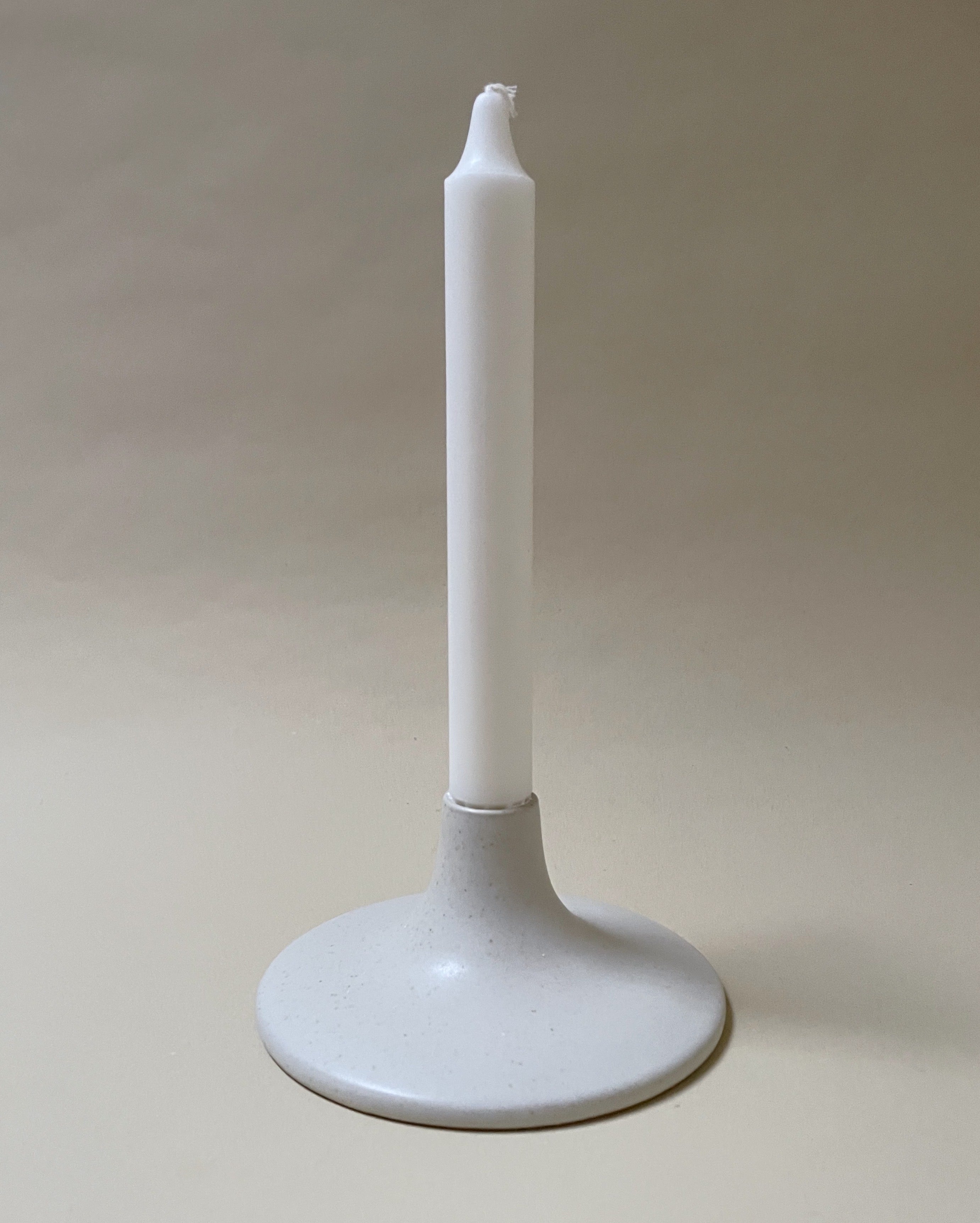 Lysestage - Flad - Hvid