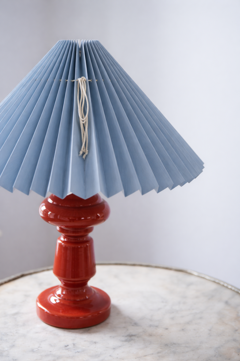 Håndlavet bordlampe – Petro 2 Antik Rød & Støvet Blå