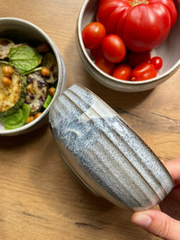 Åse - Morgenmadsskål (Ø14 cm) - Blå/Hvid