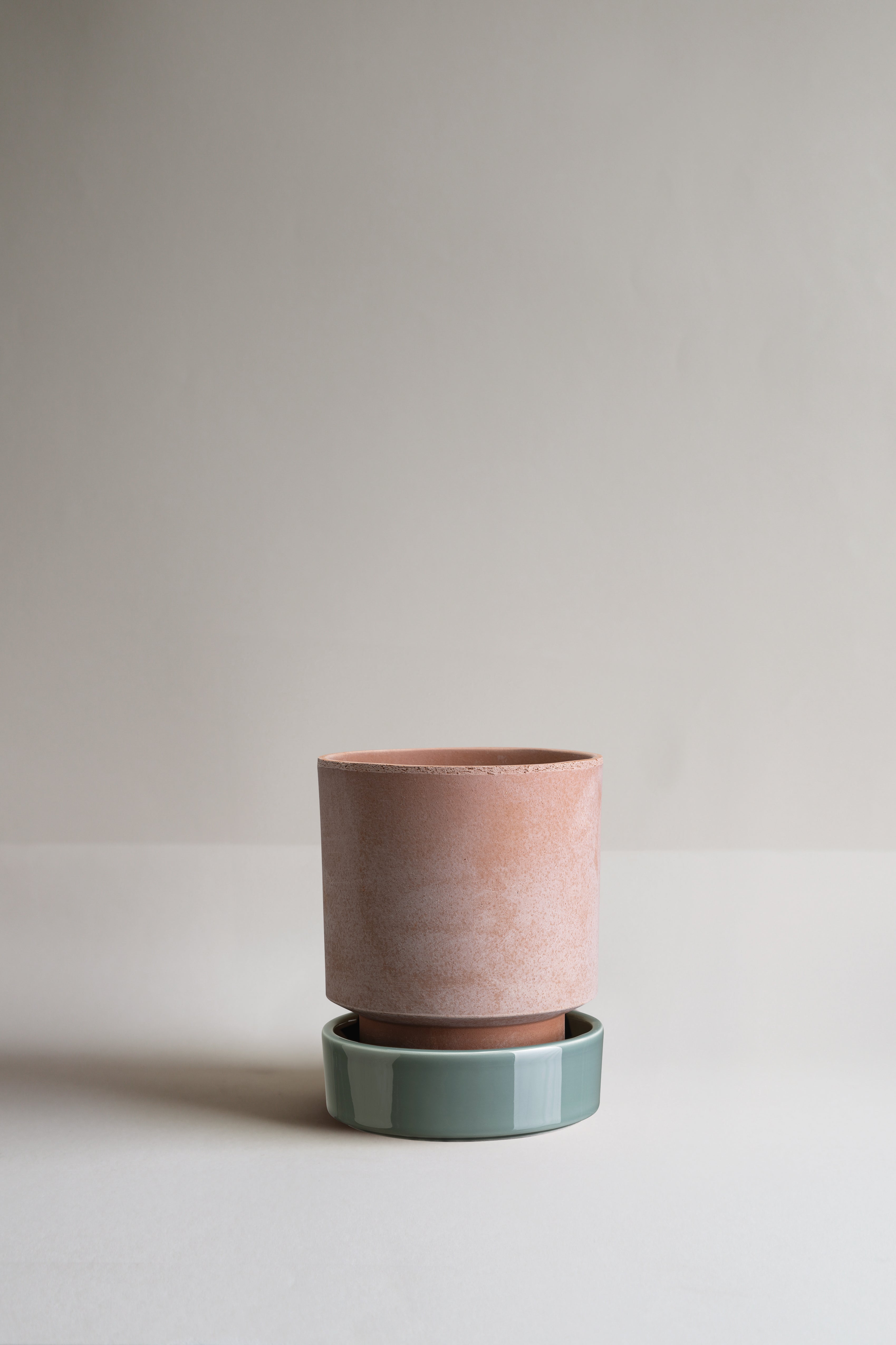 Hoff krukke, Raw rosa + Misty Blue underskål