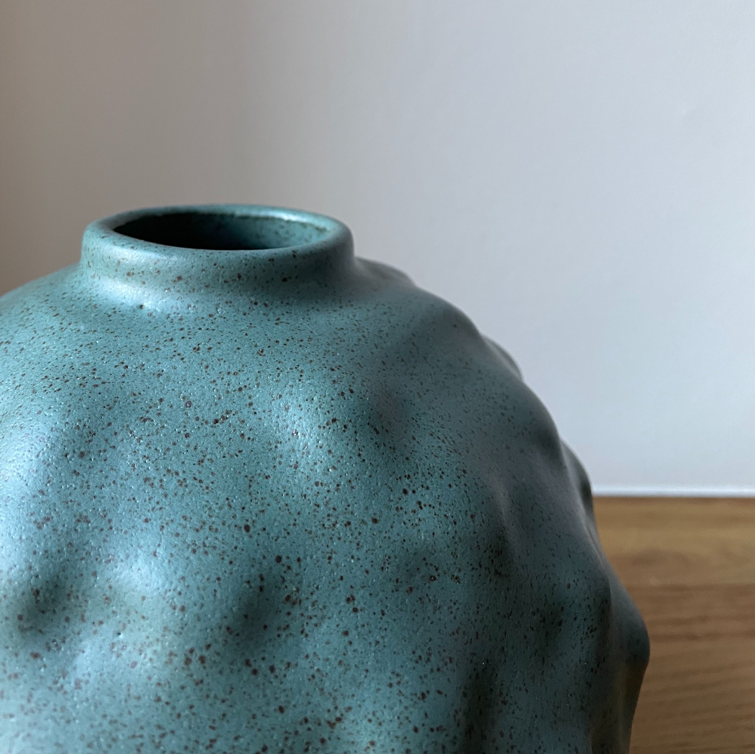 Unika keramik vase (H:20 cm) - Stor - Dark green