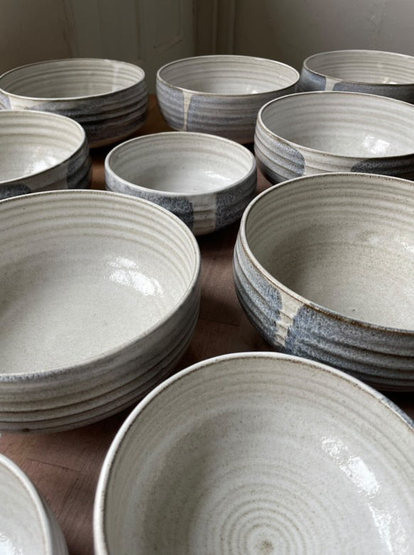 Åse - Morgenmadsskål (Ø14 cm) - Blå/Hvid