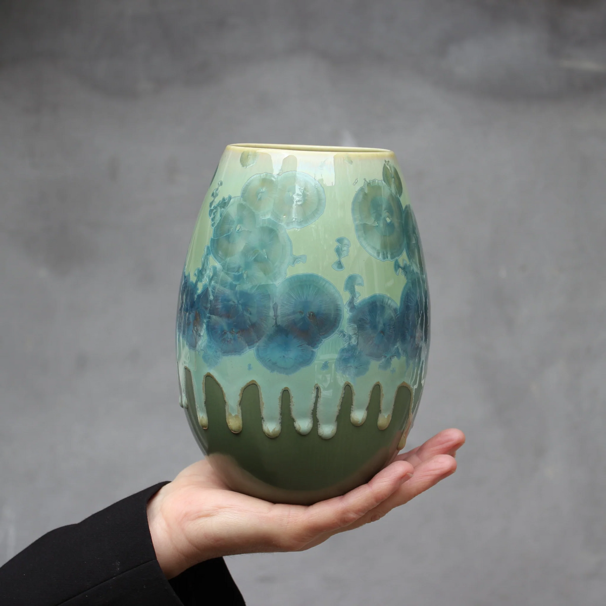Crystal vase - Forest green - Flere størrelser