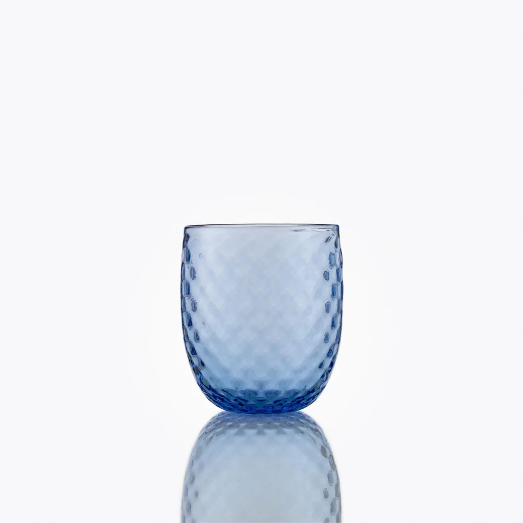 Summer vandglas/drinksglas 25 cl Blå - Mundblæst på Bornholm. Køb hos Studio Holdbar (webshop & butik). Hurtig levering