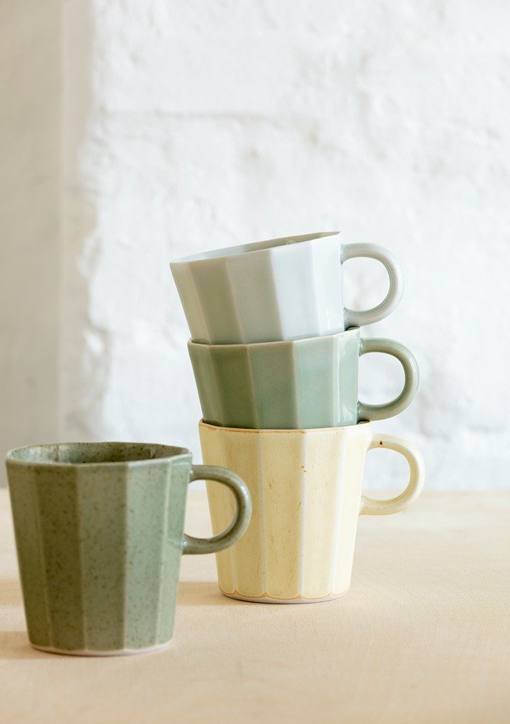 Kop med facetter - Gul