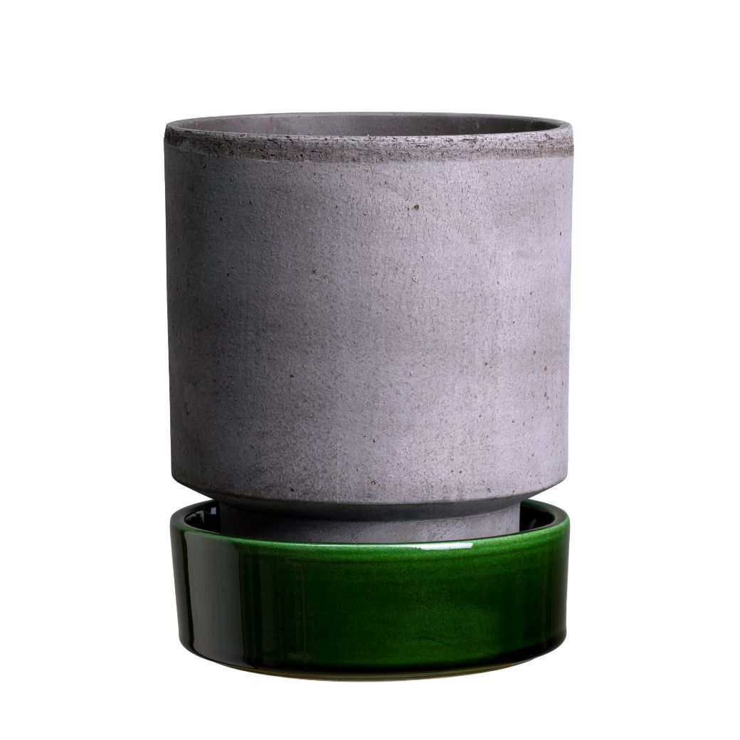 Bergs Potter - Hoff lerkrukke 14 cm inkl. glaseret underskål. Køb hos Studio Holdbar (webshop & butik). Hurtig levering