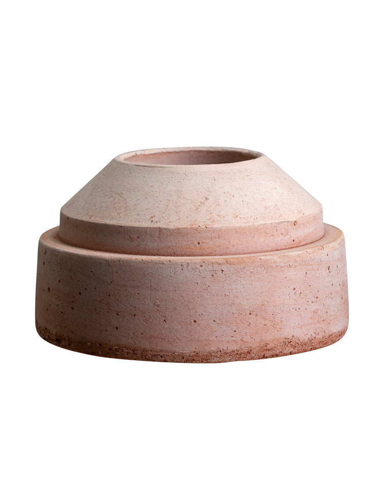 Håndlavet lysestage i terrakotta ler - rosa eller grå