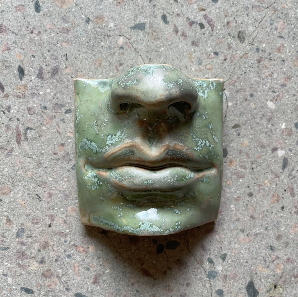 Vægrelief til ophæng - Square Mouth - Vægkunst - Copper Green