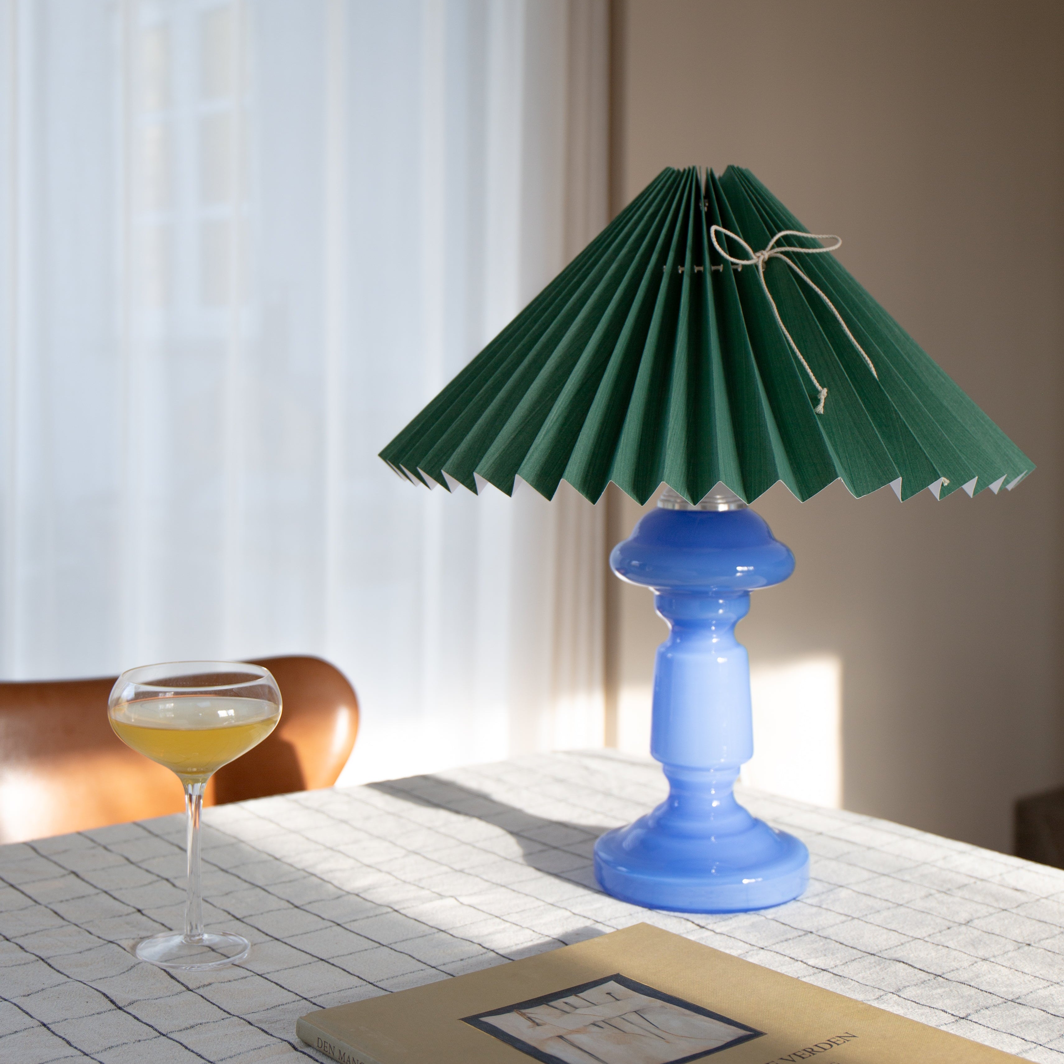 Håndlavet bordlampe – Petro 2 Blå & Grøn