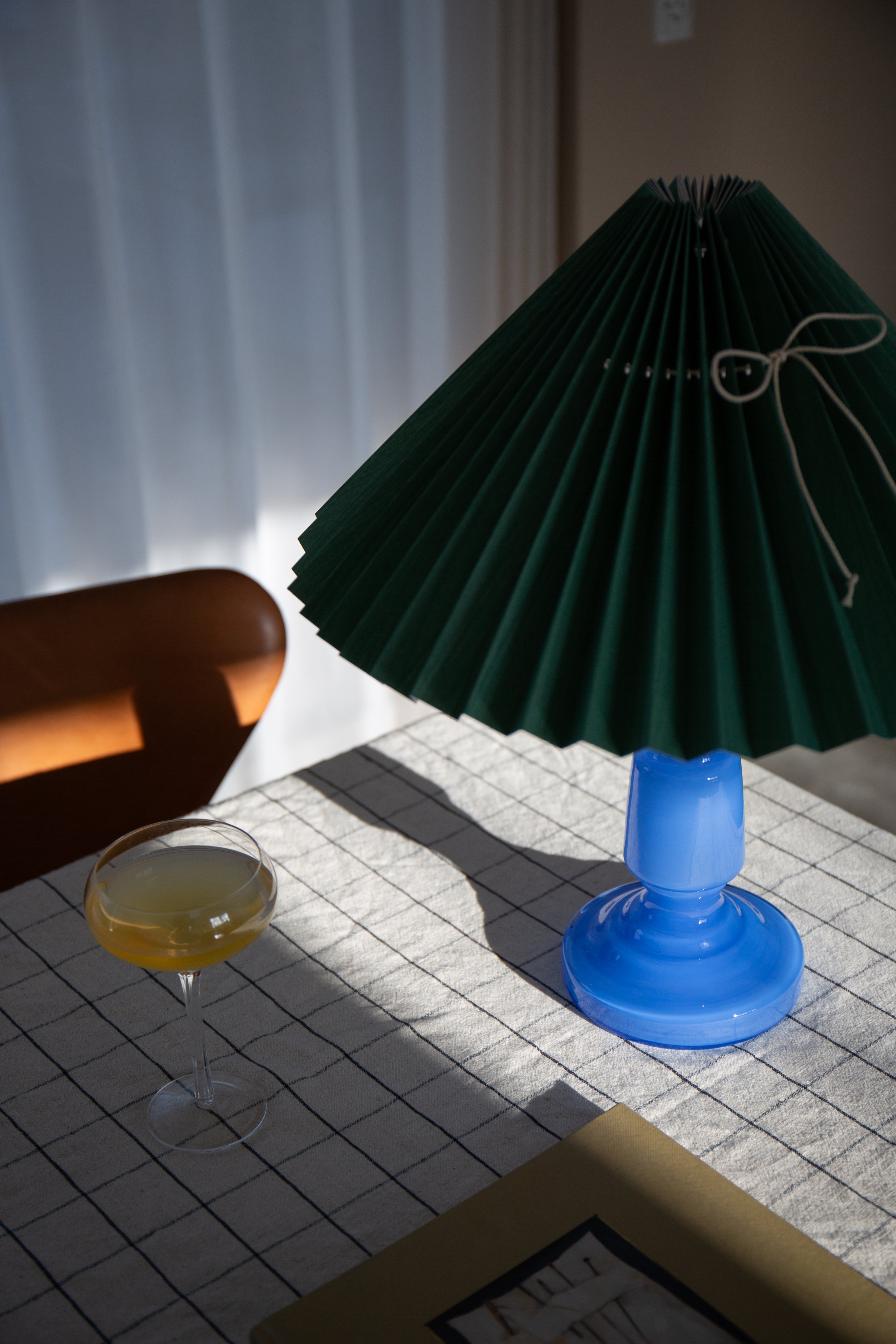Håndlavet bordlampe – Petro 2 Blå & Grøn