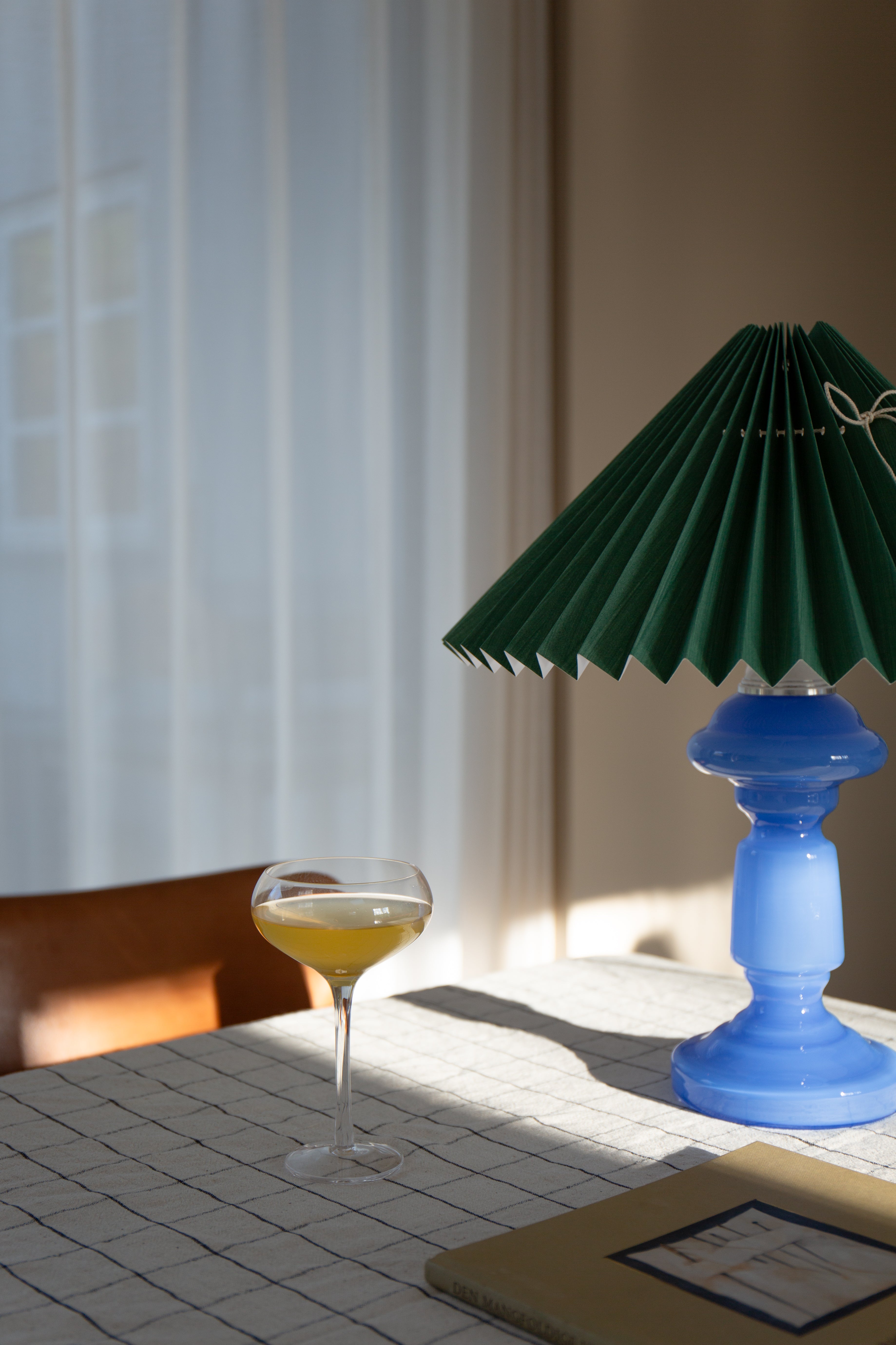 Håndlavet bordlampe – Petro 2 Blå & Grøn