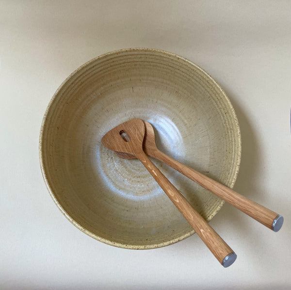 Stor salatskål med små prikker (Ø28 cm) - Gul
