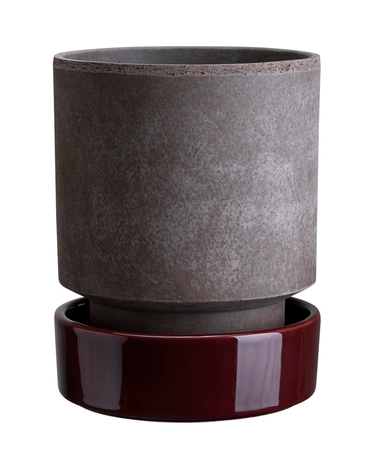 Hoff krukke, Raw grey + Burgundy underskål