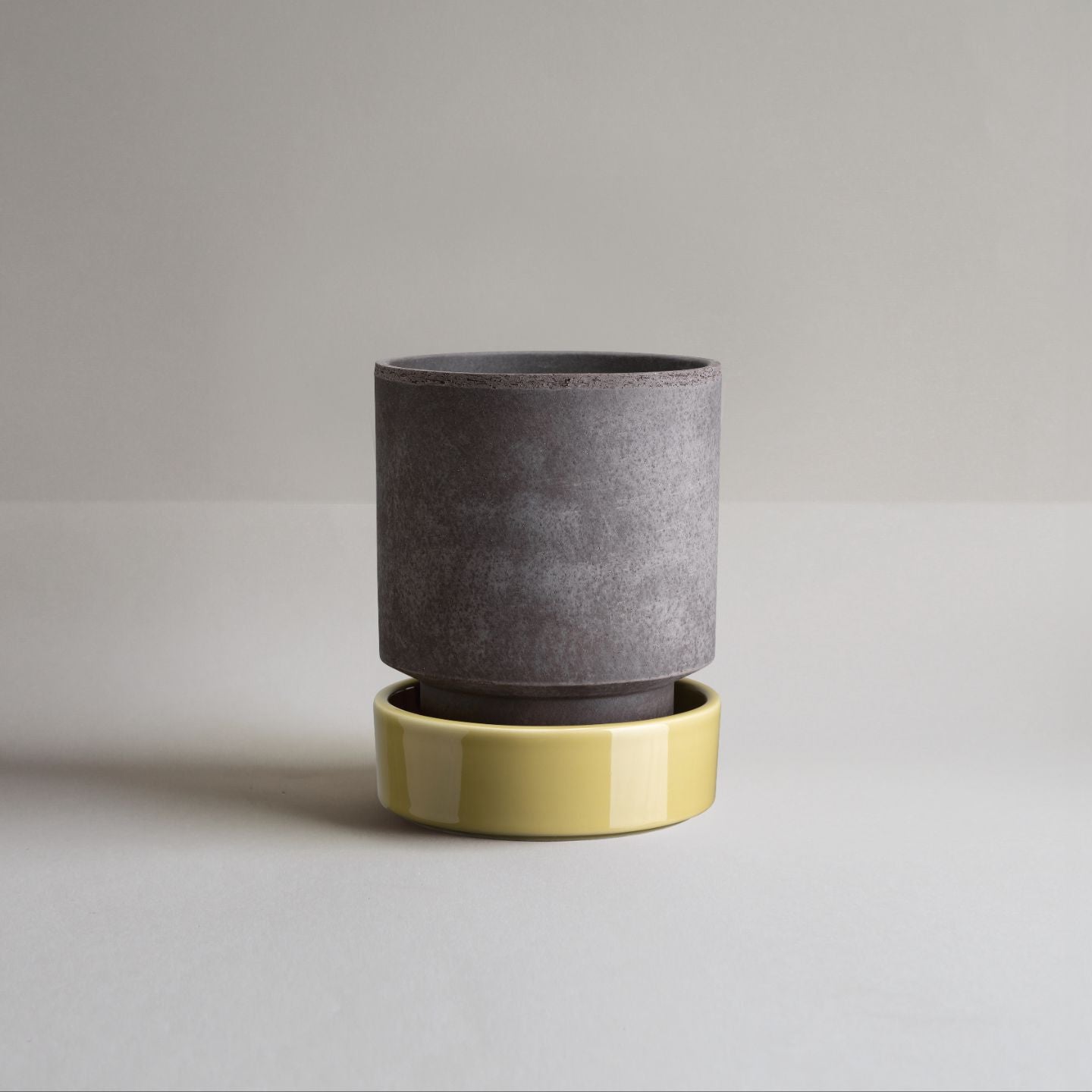 Hoff krukke, Raw grey + Pale yellow underskål