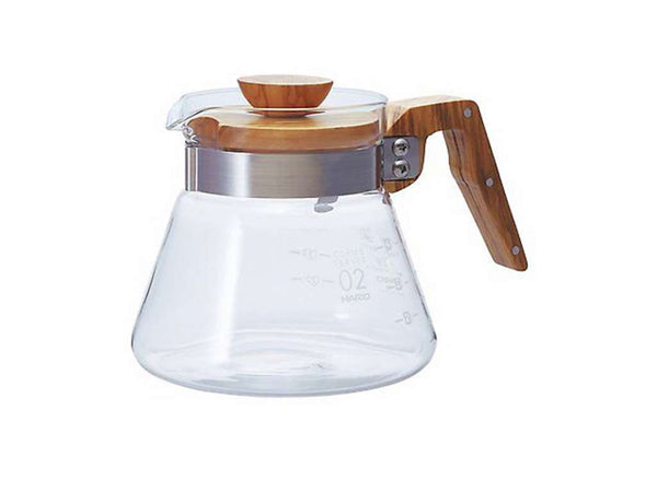 Hario kande - Glas & Oliventræ V60 Server, 600 ml
