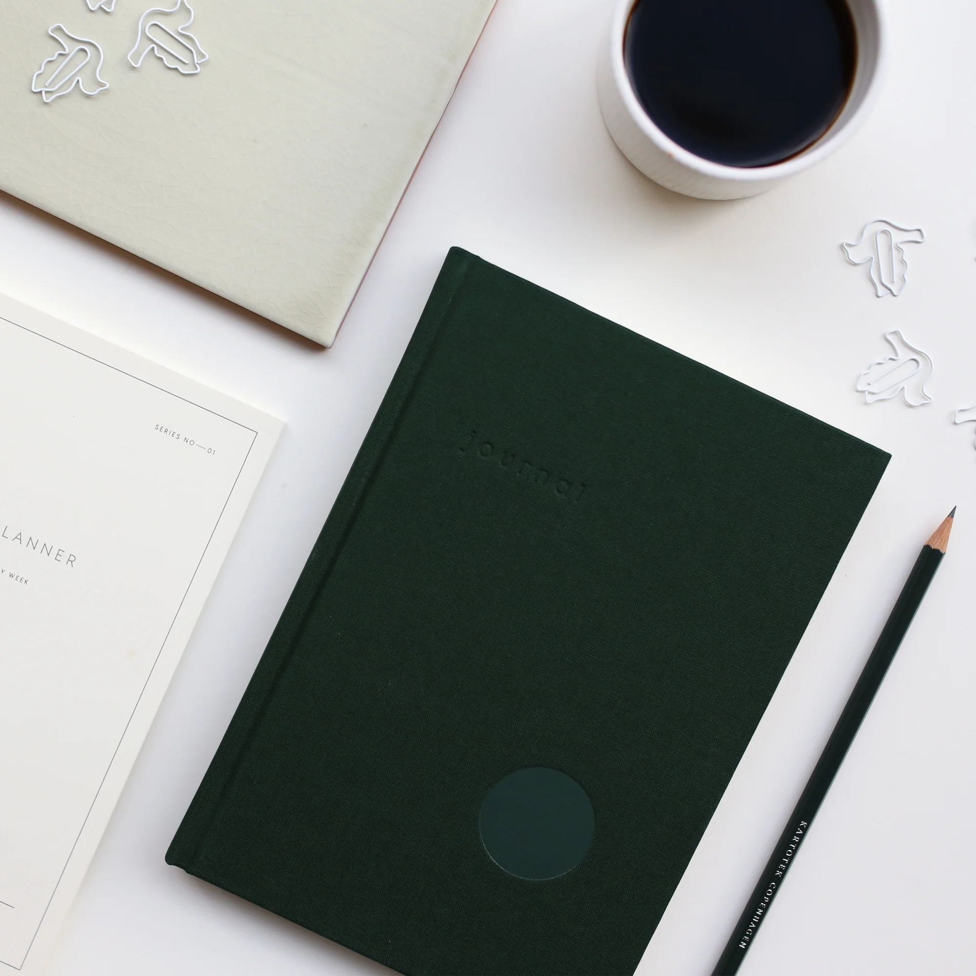 Notesbog Hardcover // Flaskegrøn