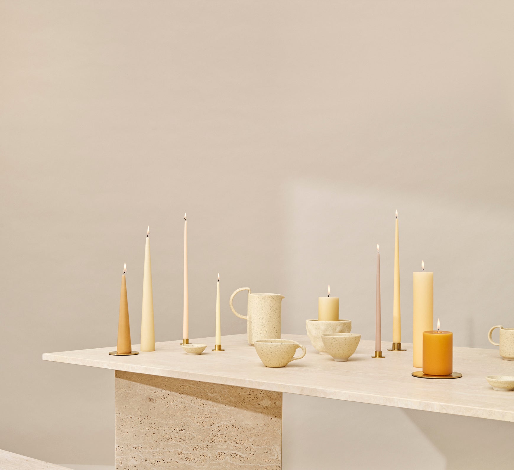 Kertelys, 4 stk. i æske - 32 cm - Ice latte