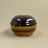 Unika keramik lågkrukke/bonbonniere. Håndlavet af ALF Ceramics rød-brun