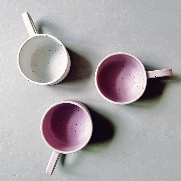 Handmade by Marle, Purple stain kop og seagull kop. Håndlavet keramik kop/krus