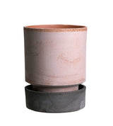 Medium Hoff krukke - ø14 cm. Rosa eller grå krukke inkl. glaseret underskål