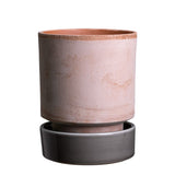 Stor Hoff krukke - ø18cm. Rosa eller grå krukke inkl. glaseret underskål
