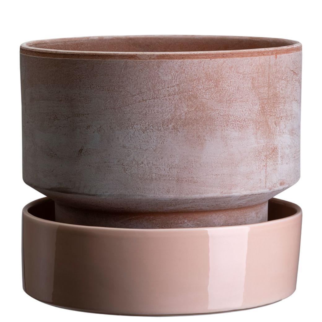 Stor Hoff krukke i ler til gulvplanter. Bergs Potter underskål. Køb hos Studio Holdbar (webshop & butik). Hurtig levering