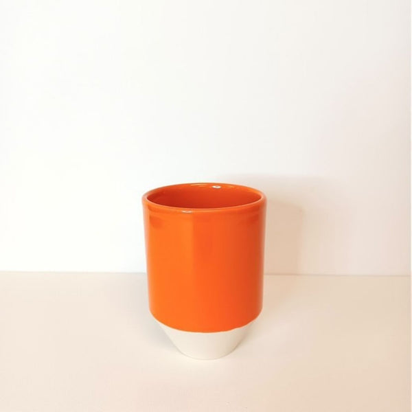 Håndlavet kop i stentøjsler - Orange
